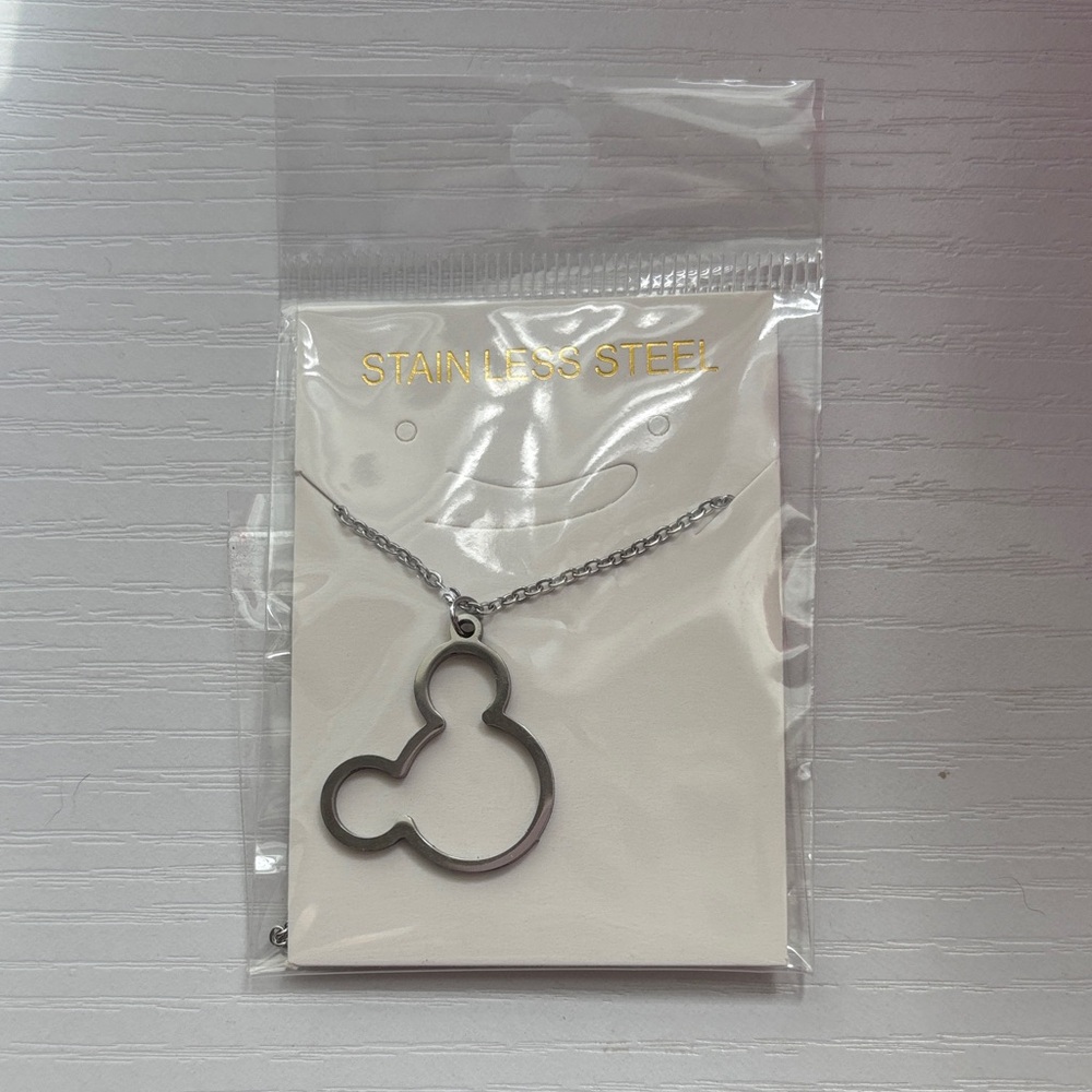 Stainless Steel Mickey Mouse Pendant Necklace